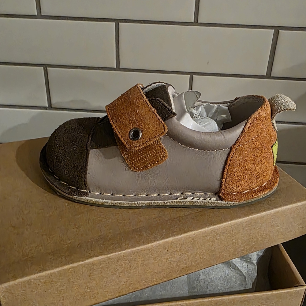 Charming Brown and Tan Baby Walker Shoes